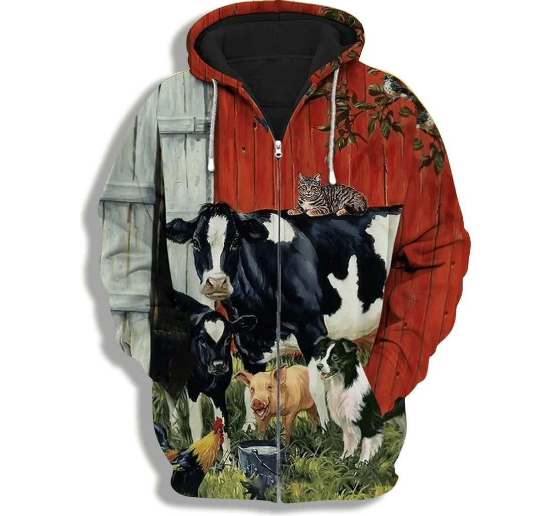 Personalized Farmer Cow Farmer Family - 3D Printed Pullover Hoodie