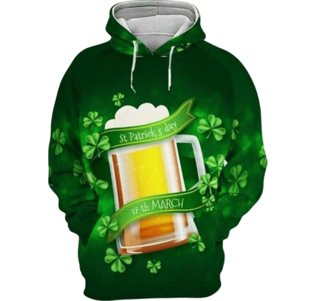 Personalized Happy Day Patrick's Day Beer Xl Xl - 3D Printed Pullover Hoodie