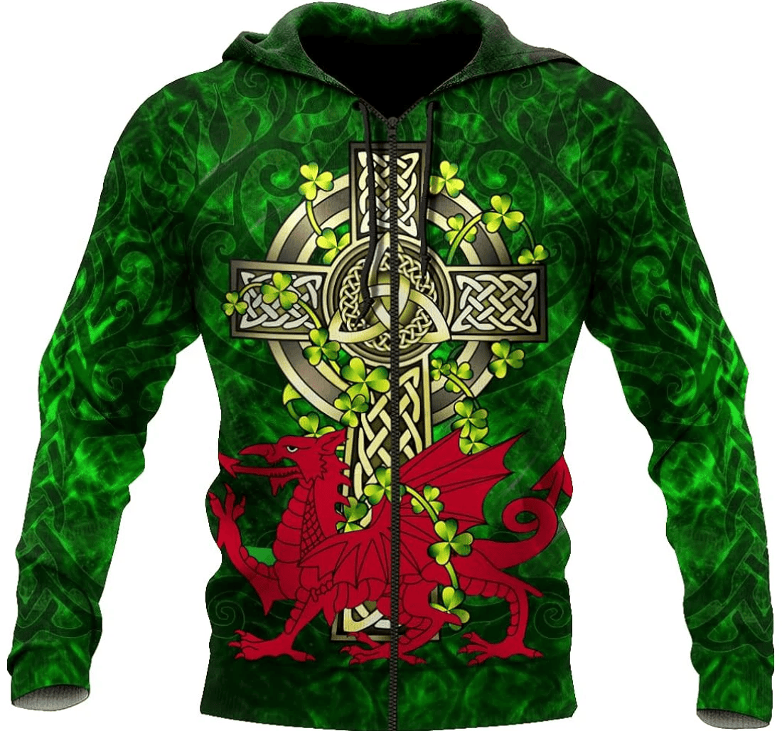 Personalized Happy Day Patrick's Day Irish Wales Saint Xl Xl - 3D Printed Pullover Hoodie