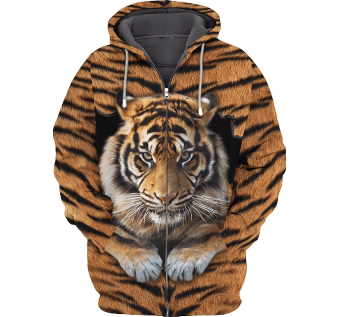 Personalized Tiger Family - 3D Printed Pullover Hoodie