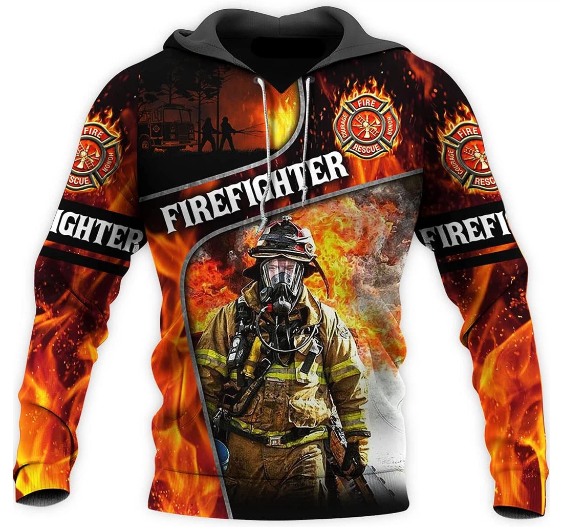 Personalized Firefighter Firefighter Us Family - 3D Printed Pullover Hoodie