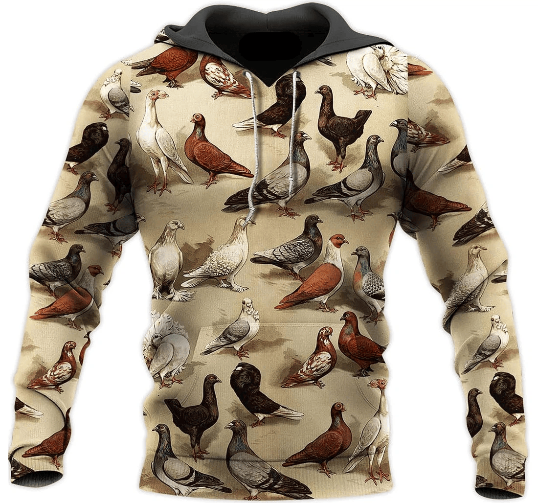 Personalized Pigeons Pigeons Lovers Family - 3D Printed Pullover Hoodie