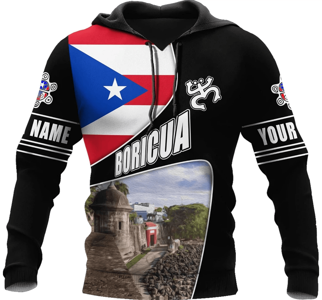 Personalized Puerto Rico Us Family - 3D Printed Pullover Hoodie