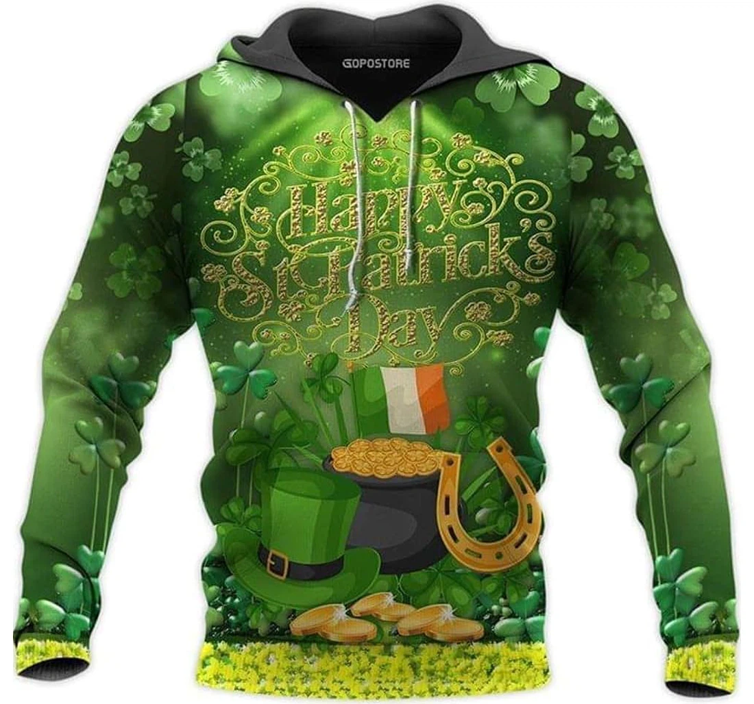 Personalized Happy Day Patrick's Day Irish Treasure Xl Xl - 3D Printed Pullover Hoodie