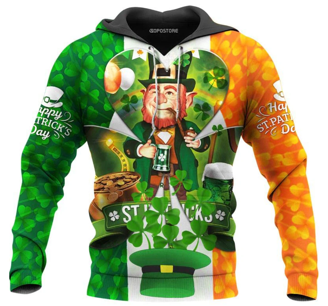 Personalized Happy Day Patrick's Day Irish Saint Xl Xl - 3D Printed Pullover Hoodie