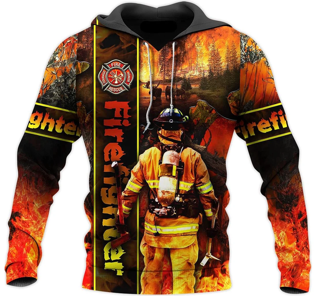 Personalized Firefighter Firefighter Us Family - 3D Printed Pullover Hoodie