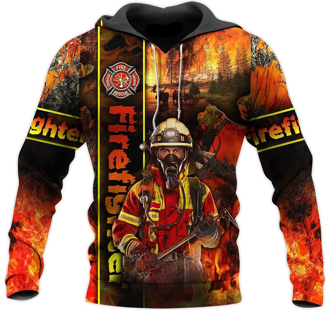 Personalized Firefighter Firefighter Us Family - 3D Printed Pullover Hoodie