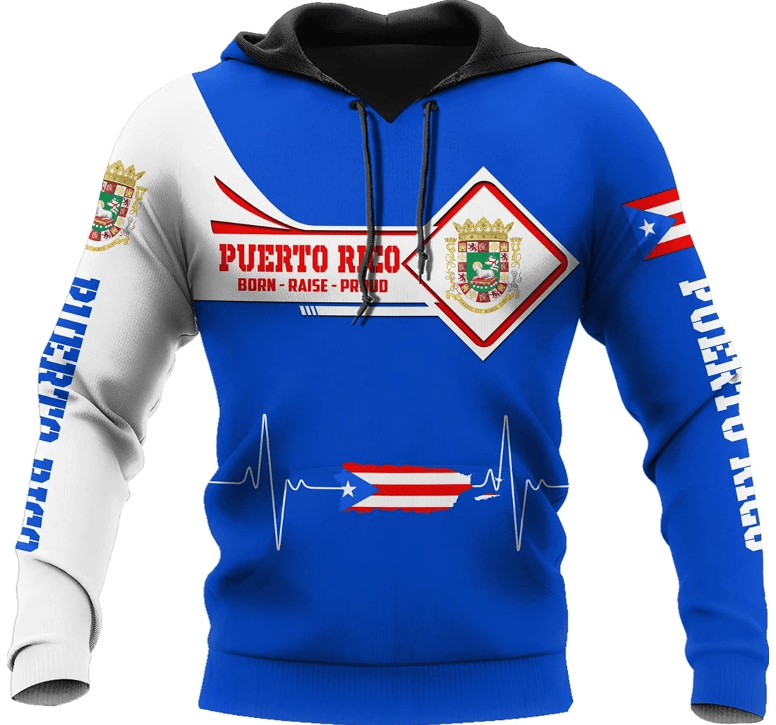 Personalized Puerto Rico Us Family - 3D Printed Pullover Hoodie