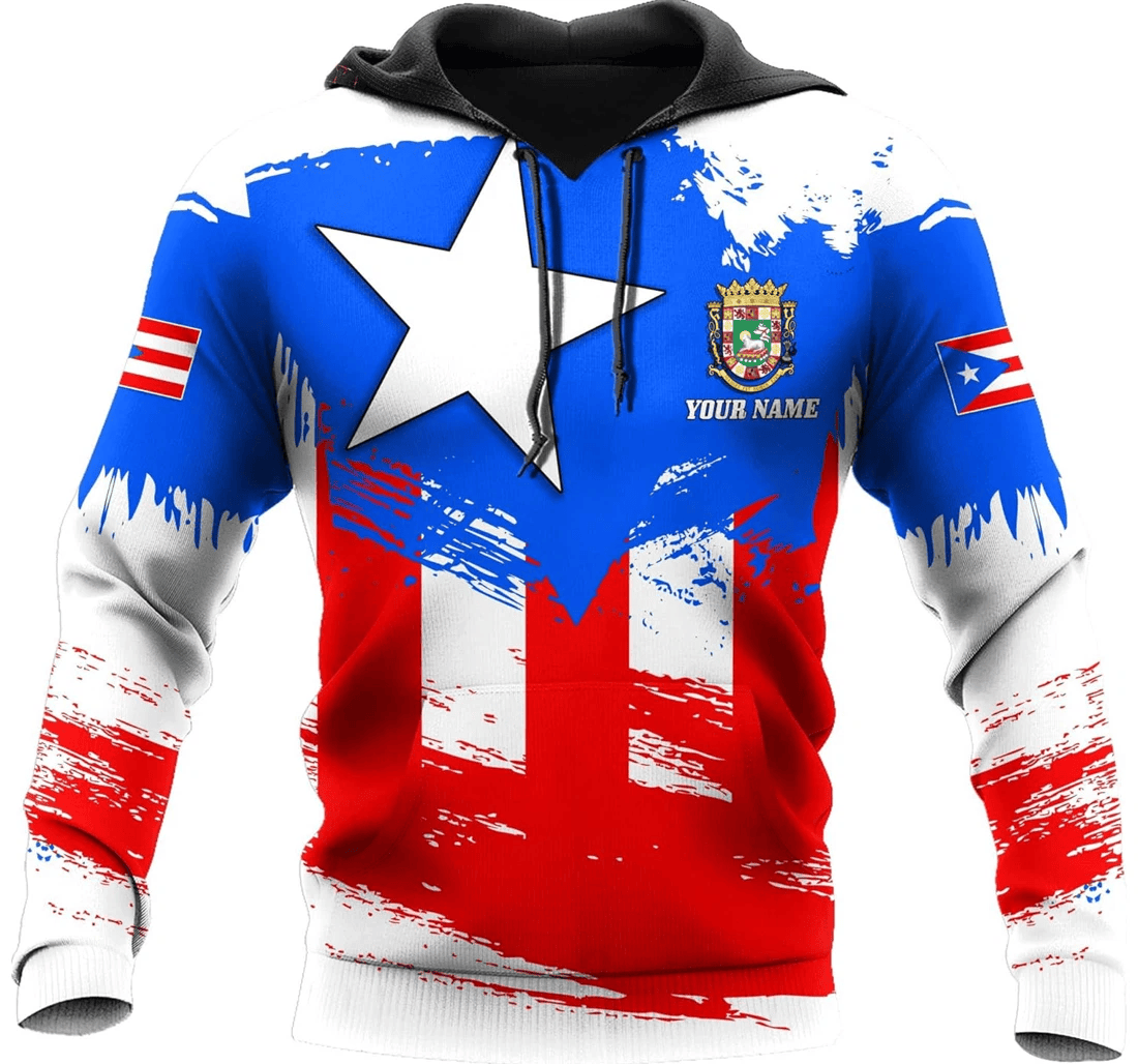 Personalized Puerto Rico Us Family - 3D Printed Pullover Hoodie