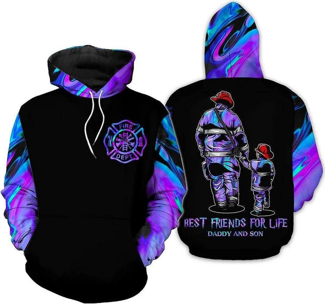 Personalized Firefighter Clothes Father Day - 3D Printed Pullover Hoodie