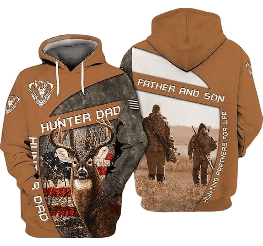 Personalized Father Son Hunting Partner Life Father Day - 3D Printed Pullover Hoodie