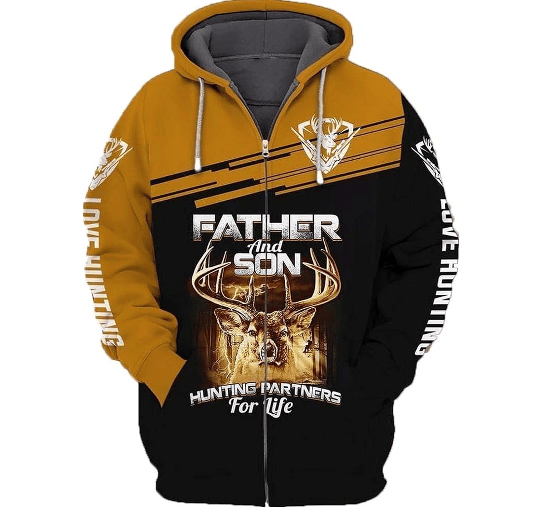 Personalized Fathers Day Father Son Hunting Partners Life Love Hunting - 3D Printed Pullover Hoodie