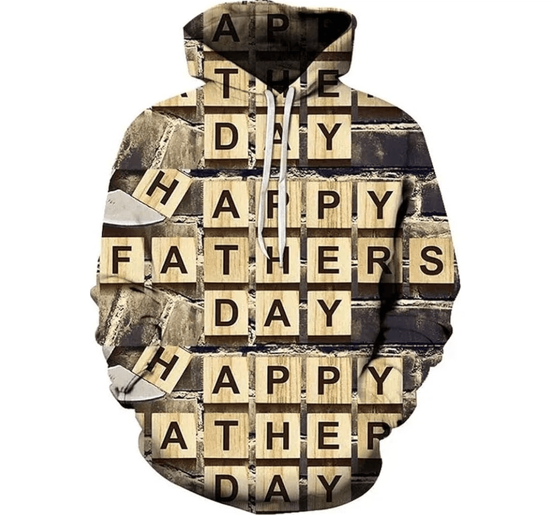 Personalized Father Day Scrabble All Over - 3D Printed Pullover Hoodie