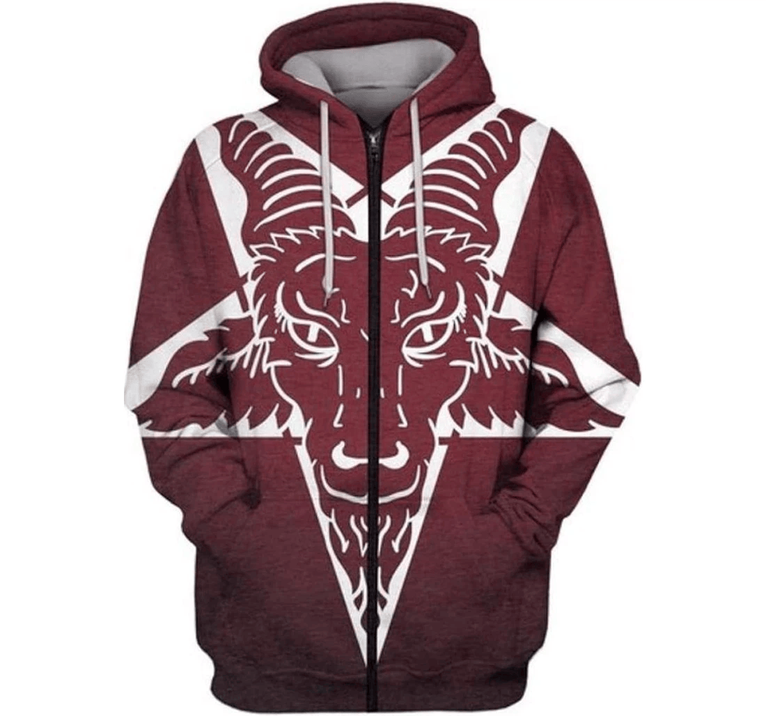 Personalized Baphomet Sigil Satanic Red Father Day - 3D Printed Pullover Hoodie