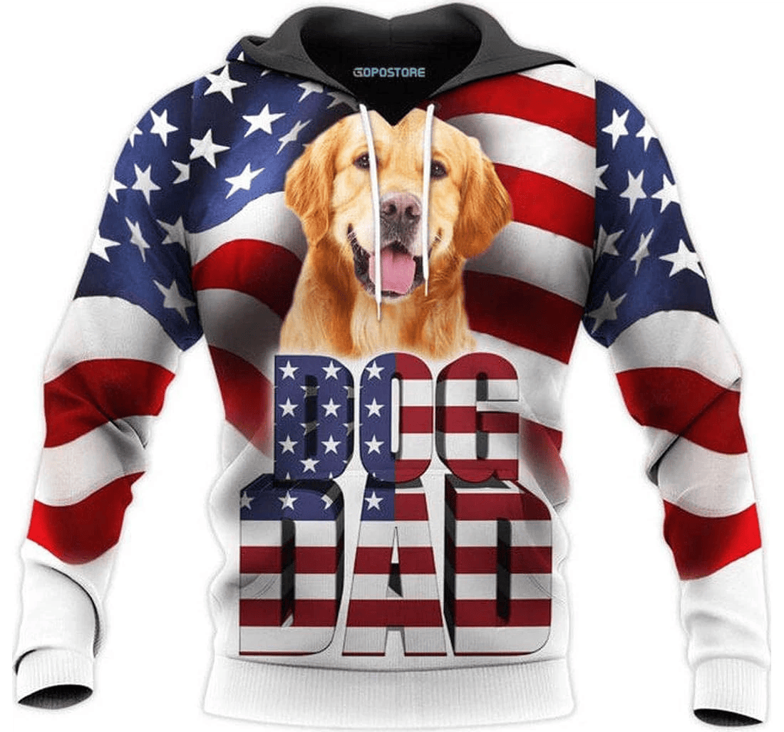 Personalized Golden Retriver Dog Dad Father Day - 3D Printed Pullover Hoodie