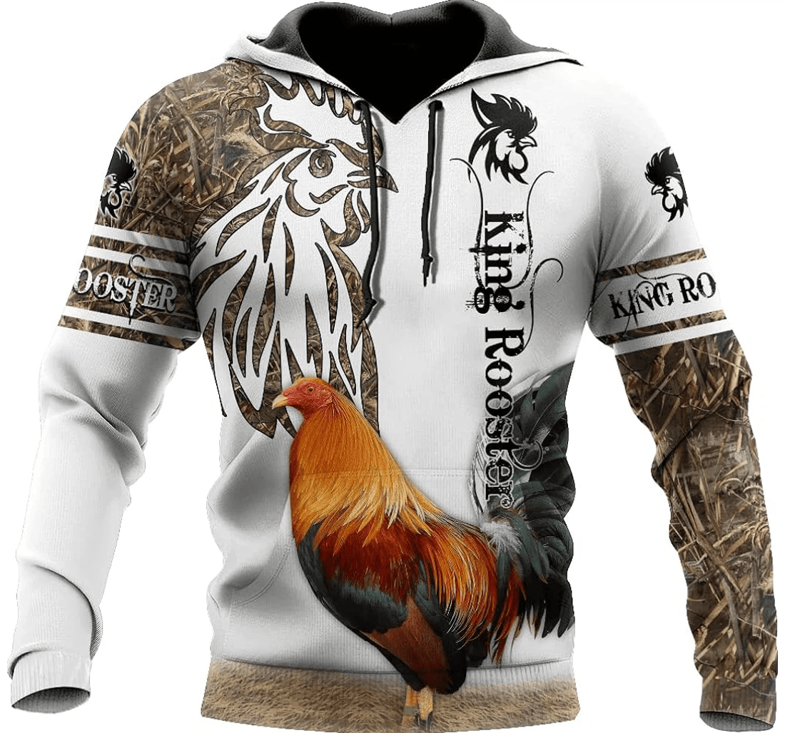 Personalized King Rooster Tattoo Shirts Hd - 3D Printed Pullover Hoodie