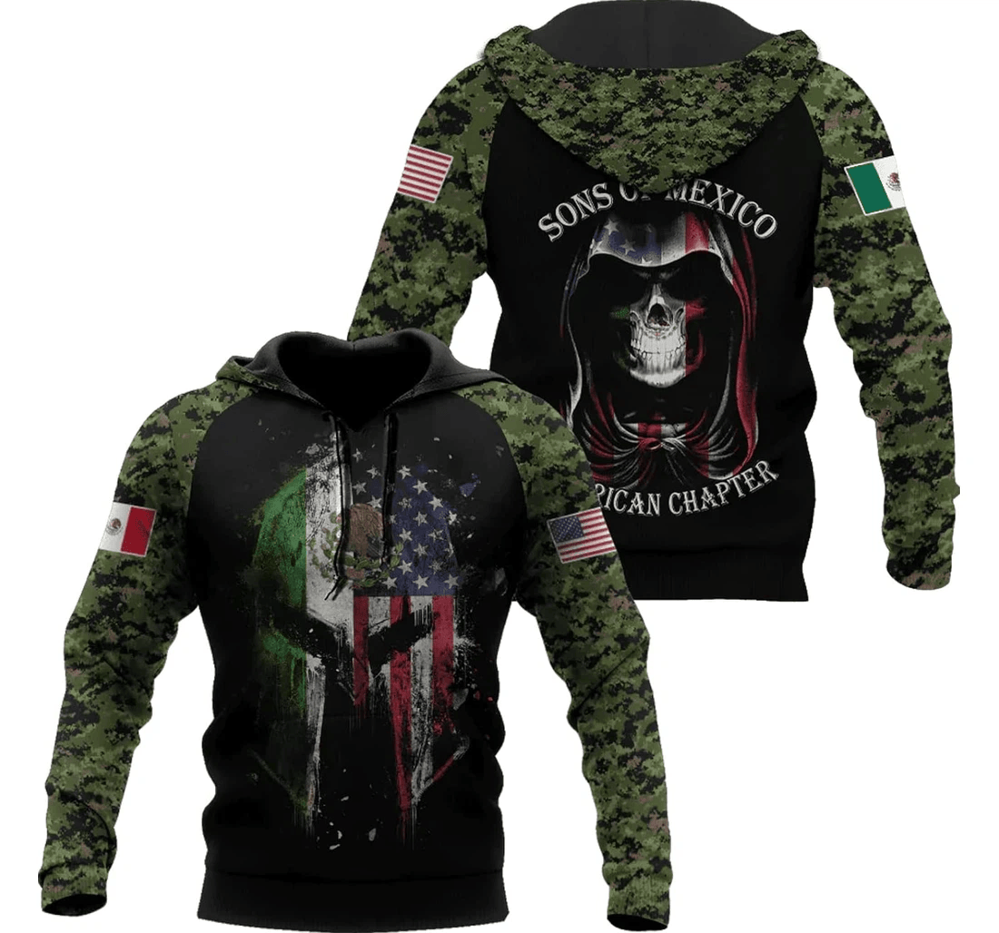 Personalized Mexico Camo Pattern Family - 3D Printed Pullover Hoodie