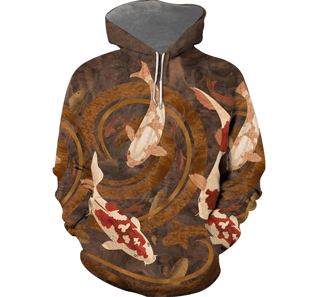 Personalized Koi Fish Vintage Koi Fish Koi Fish Koi Fish Vintage Vintage Vintage Funny - 3D Printed Pullover Hoodie