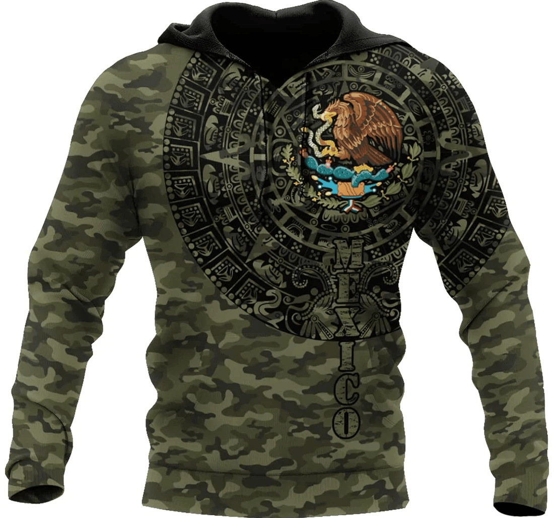 Personalized Mexico Camo Pattern Family - 3D Printed Pullover Hoodie