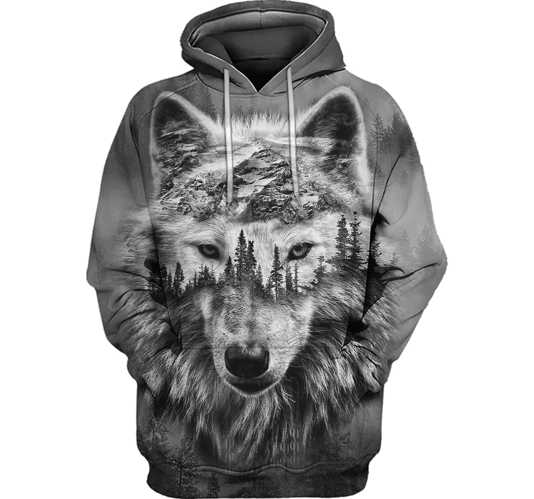 Personalized Wolf Gray Family - 3D Printed Pullover Hoodie