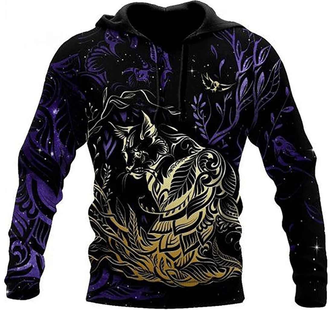 Personalized Magic Cat Dark Night Lover - 3D Printed Pullover Hoodie