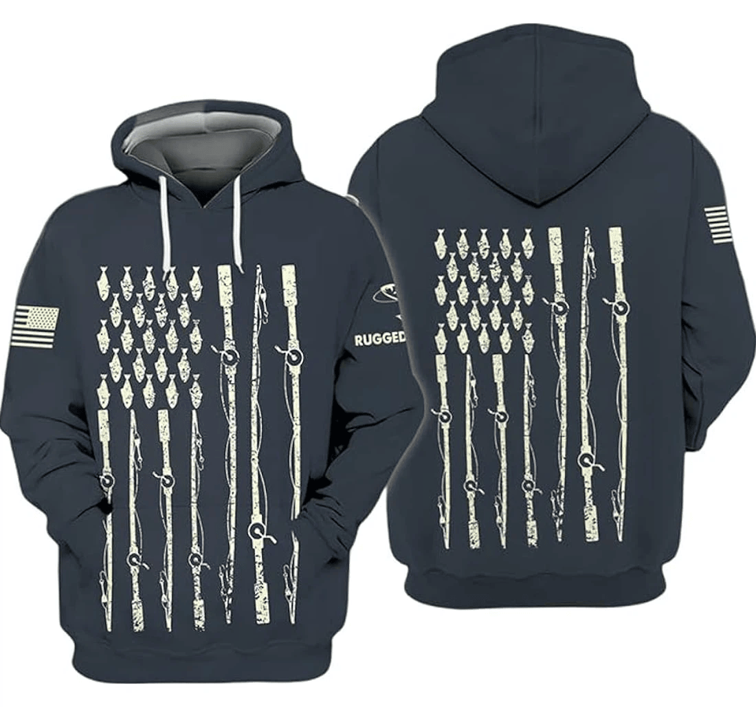 Personalized Rugged Fishing Fishing Rod Collection Wild Life Lover - 3D Printed Pullover Hoodie