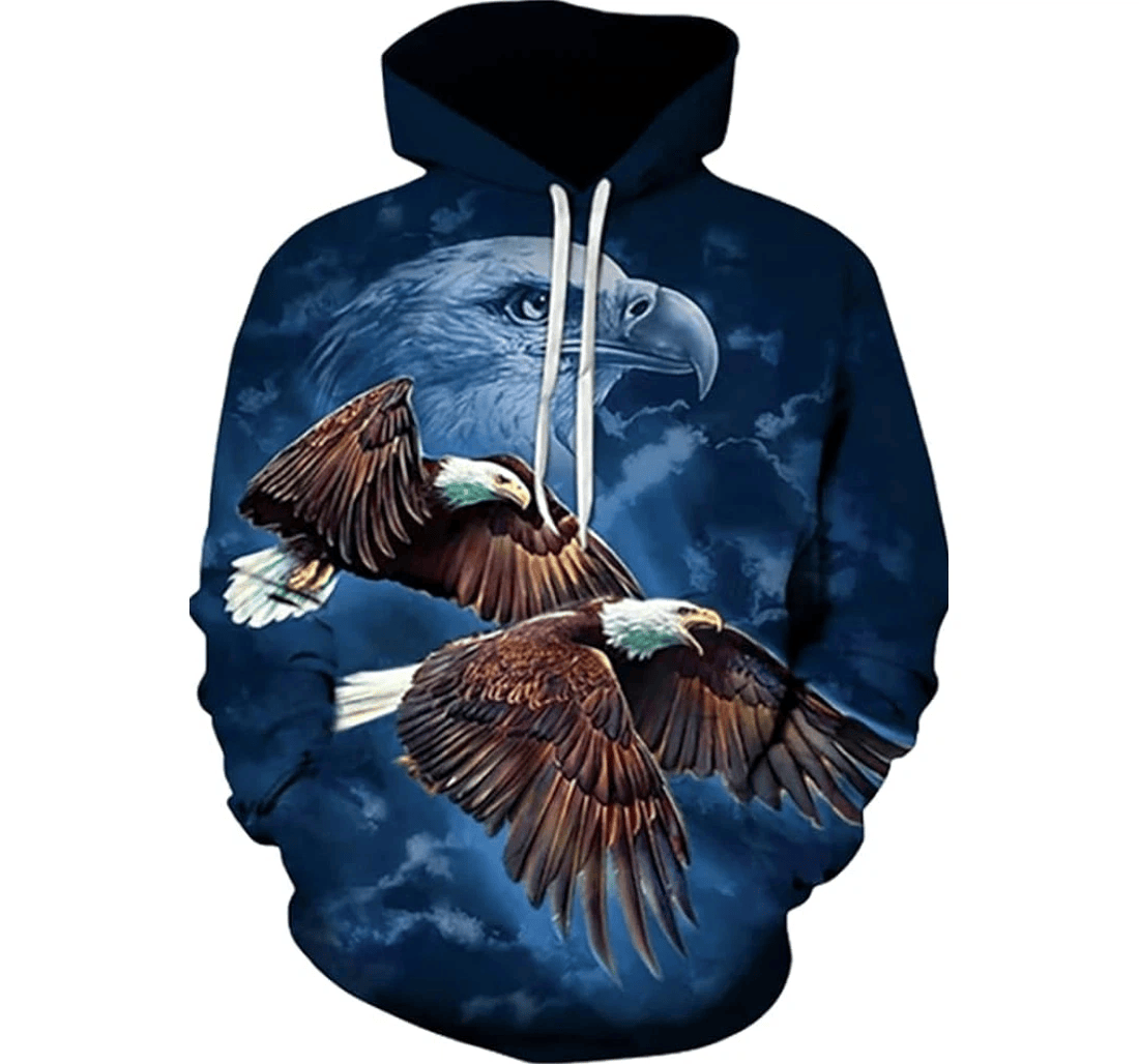 Personalized Us Eagle Flying Lover - 3D Printed Pullover Hoodie