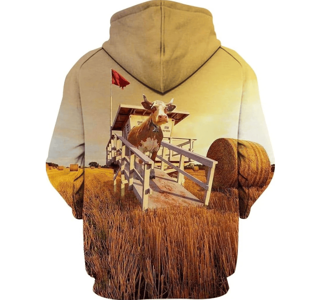 Personalized Cow On Sunshine Custom Up Jackets - 3D Printed Pullover Hoodie