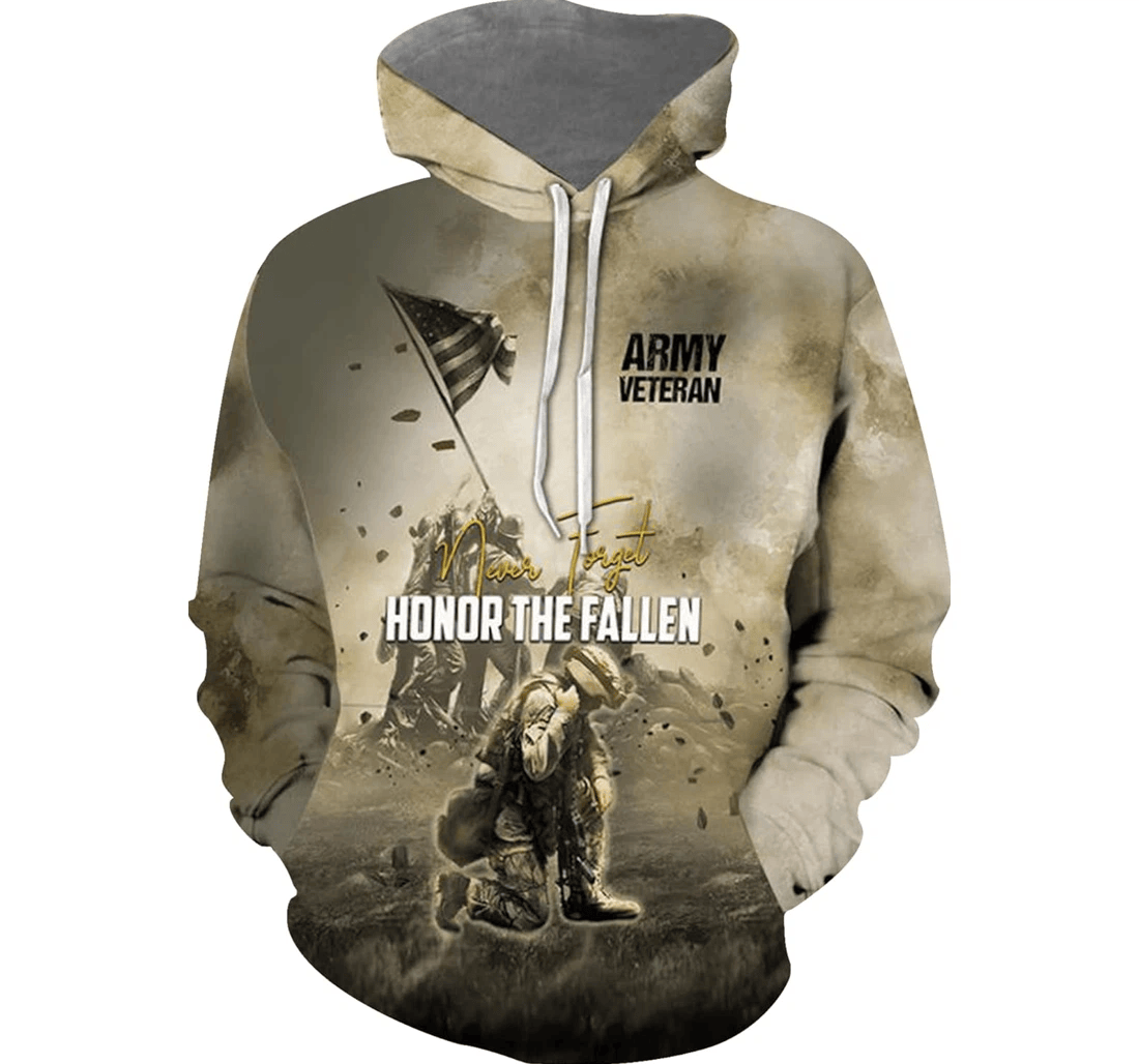Personalized Army Veteran Army Veteran Army Veteran Army Veteran Army Veteran - 3D Printed Pullover Hoodie