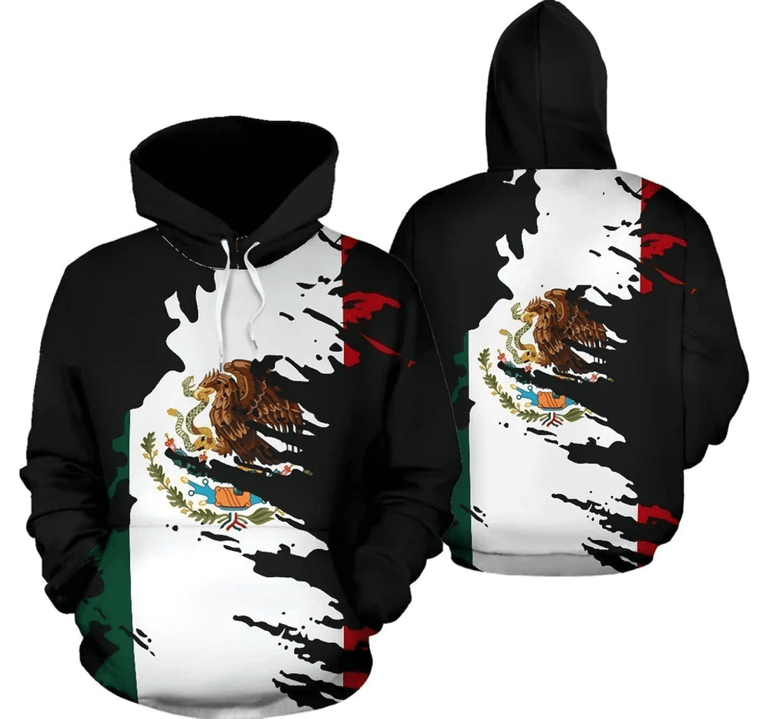 Personalized Mexico Flag Painting Pattern Family - 3D Printed Pullover Hoodie