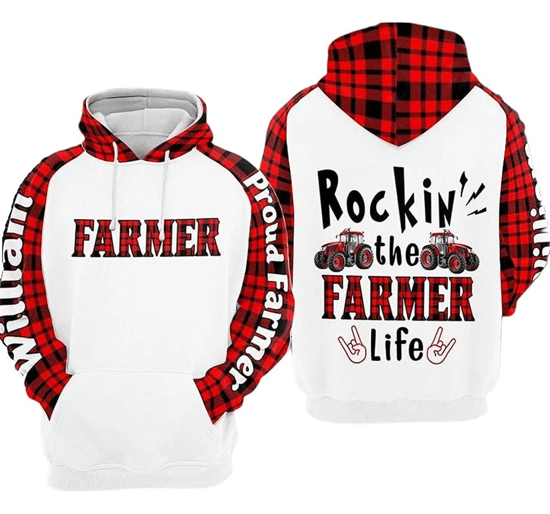 Personalized Rockin' The Farmer Life - 3D Printed Pullover Hoodie