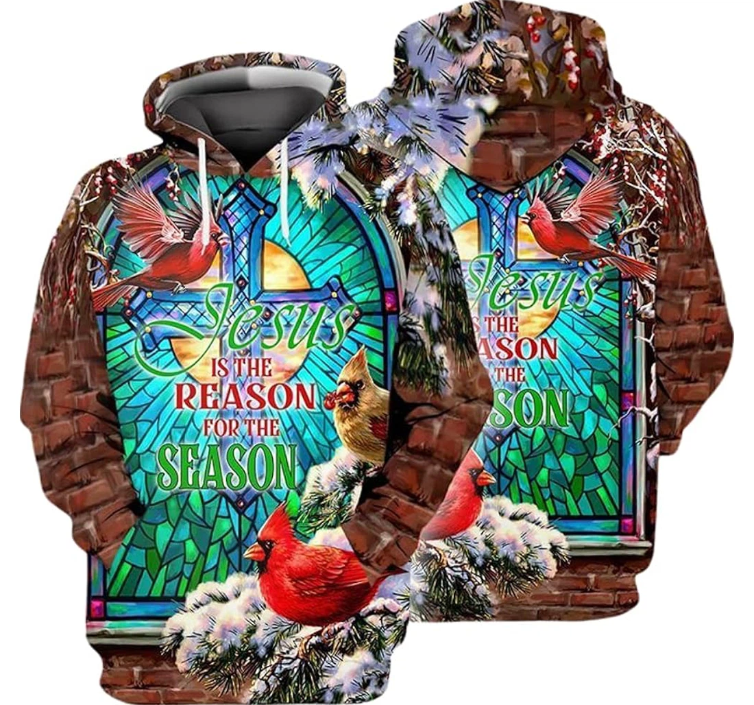 Personalized Jesus Is Reason Season Cardinal Bird God Lover - 3D Printed Pullover Hoodie