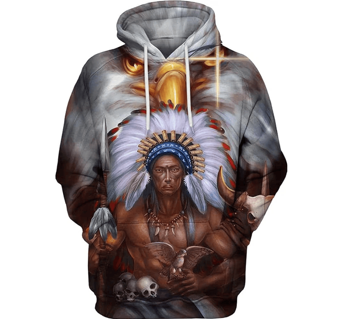 Personalized Native American Great Pride Eagle - 3D Printed Pullover Hoodie