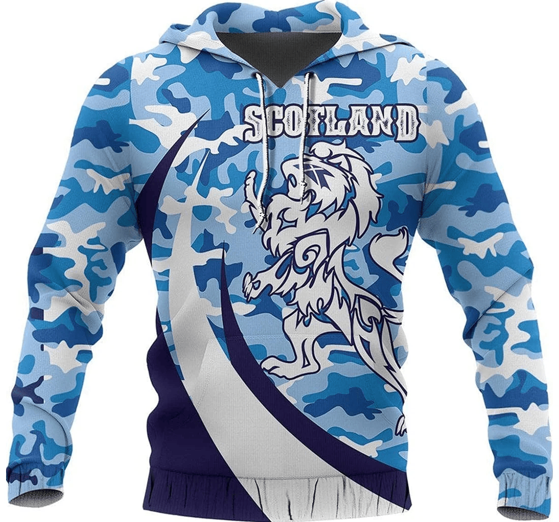 Personalized Scotland Lion Thistle Special Blue Xl - 3D Printed Pullover Hoodie