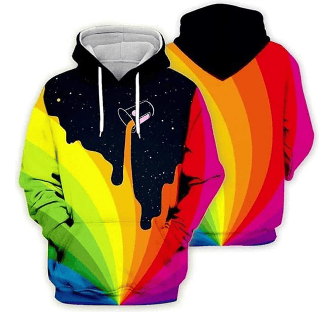 Personalized Painting Rainbow - 3D Printed Pullover Hoodie