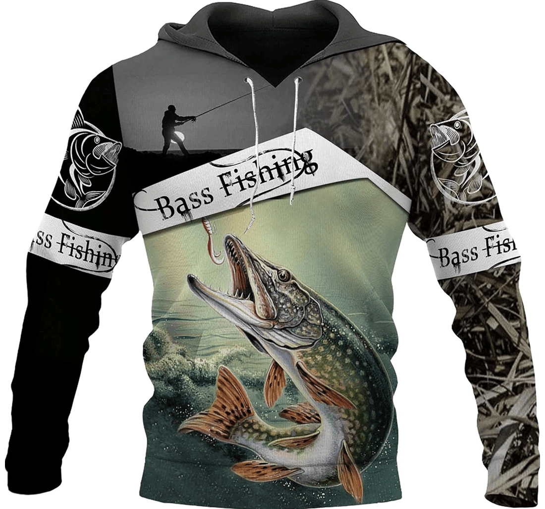 Personalized Bass Fishing Hunting Hdm - 3D Printed Pullover Hoodie