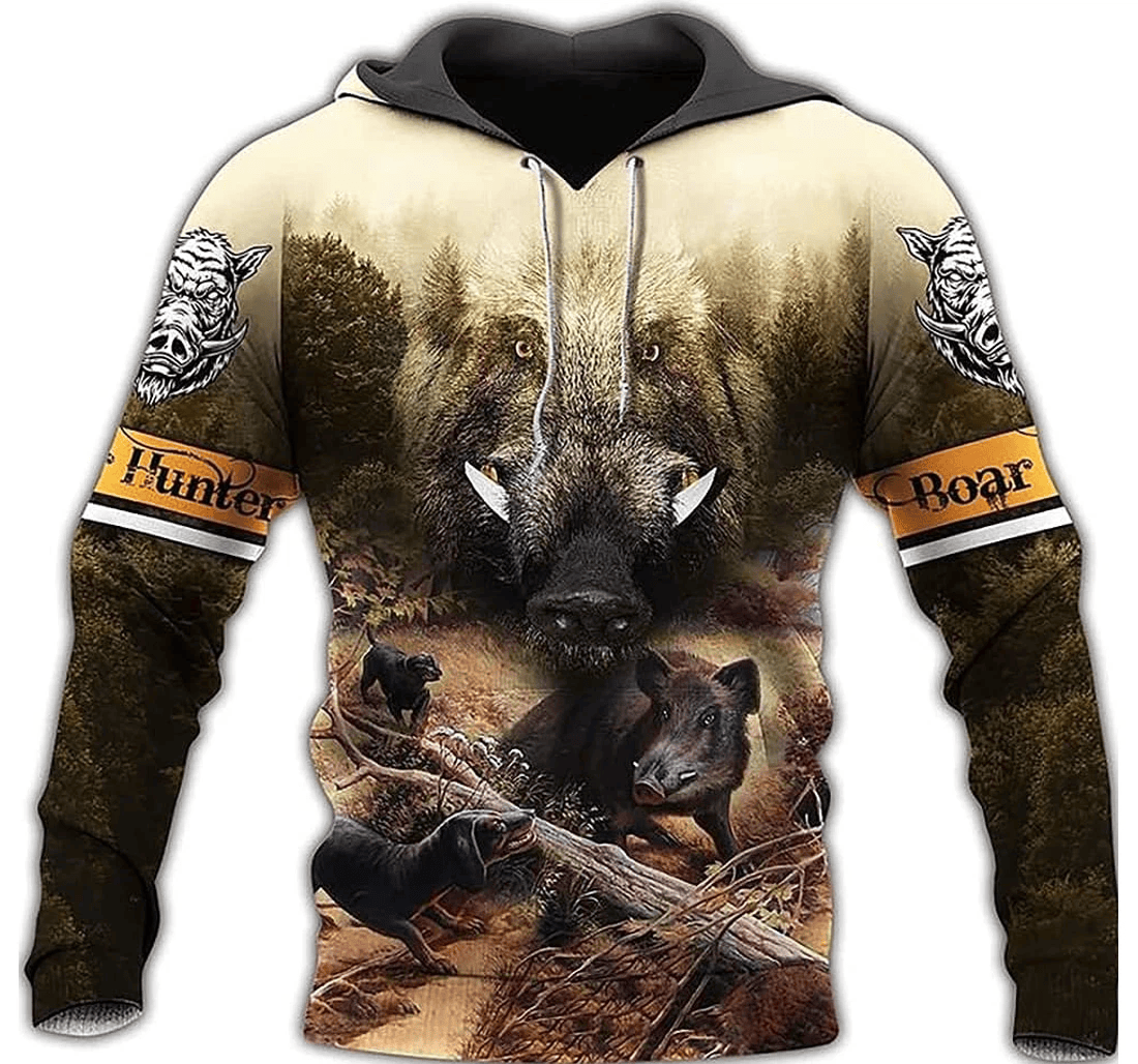 Personalized Boar Labrador Boar Hunting - 3D Printed Pullover Hoodie