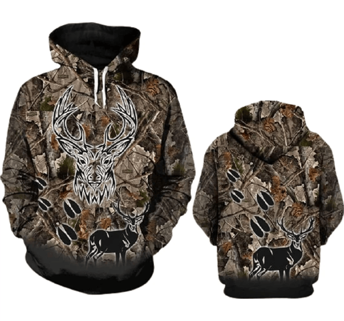 Personalized Deer Hunting Camo - 3D Printed Pullover Hoodie