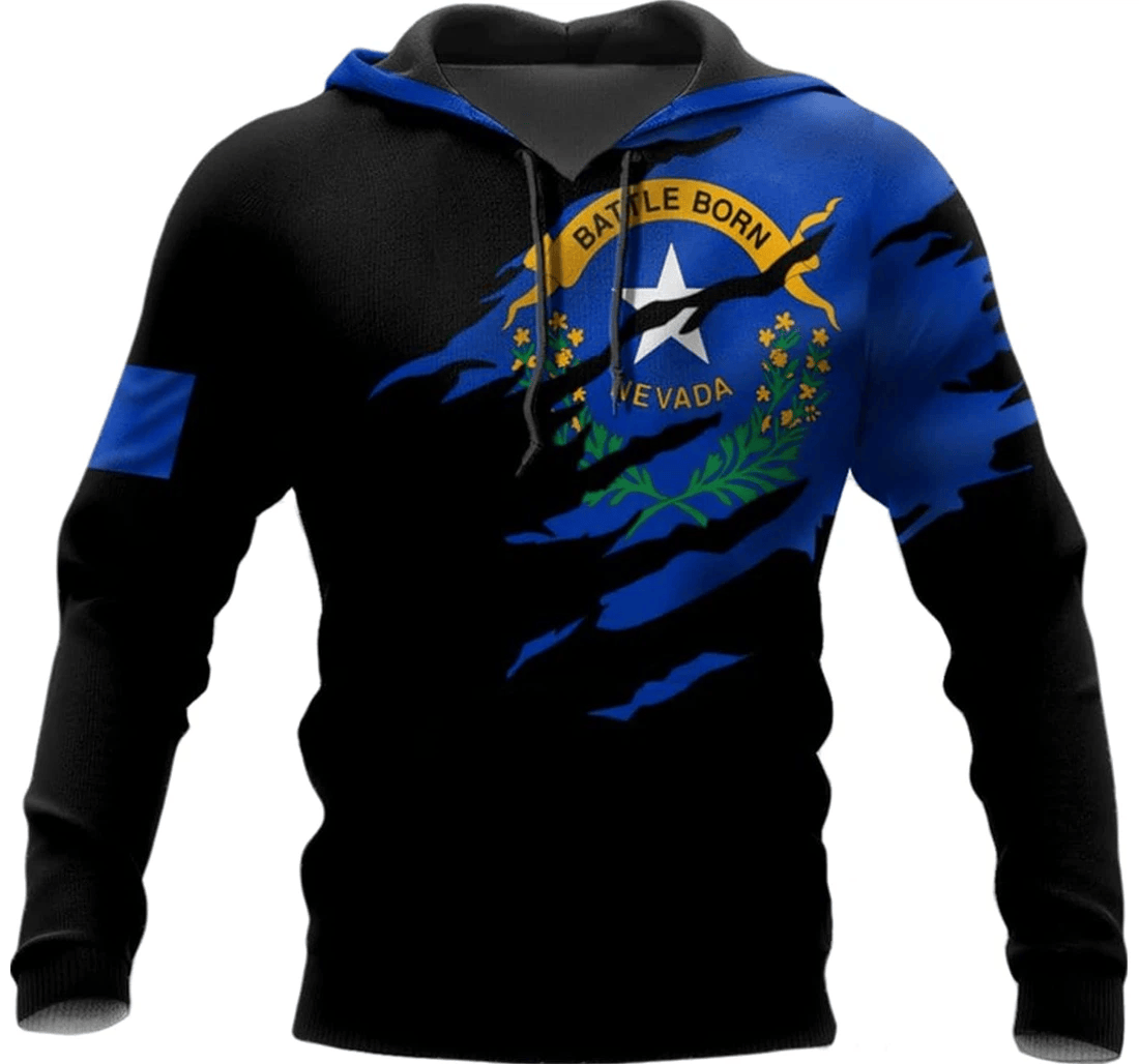 Personalized Nevada Battle Born Xl - 3D Printed Pullover Hoodie