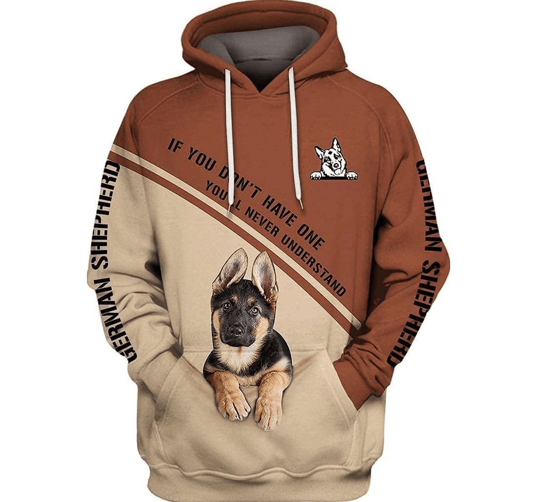 Personalized Cute German Shepherd Dog Lover Dog Dad Dog Mom Hd - 3D Printed Pullover Hoodie