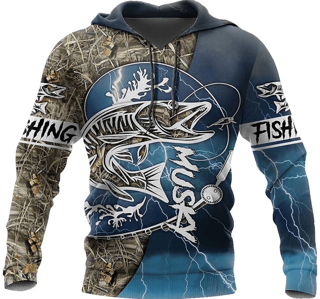 Personalized Fishing All Over Hdm - 3D Printed Pullover Hoodie