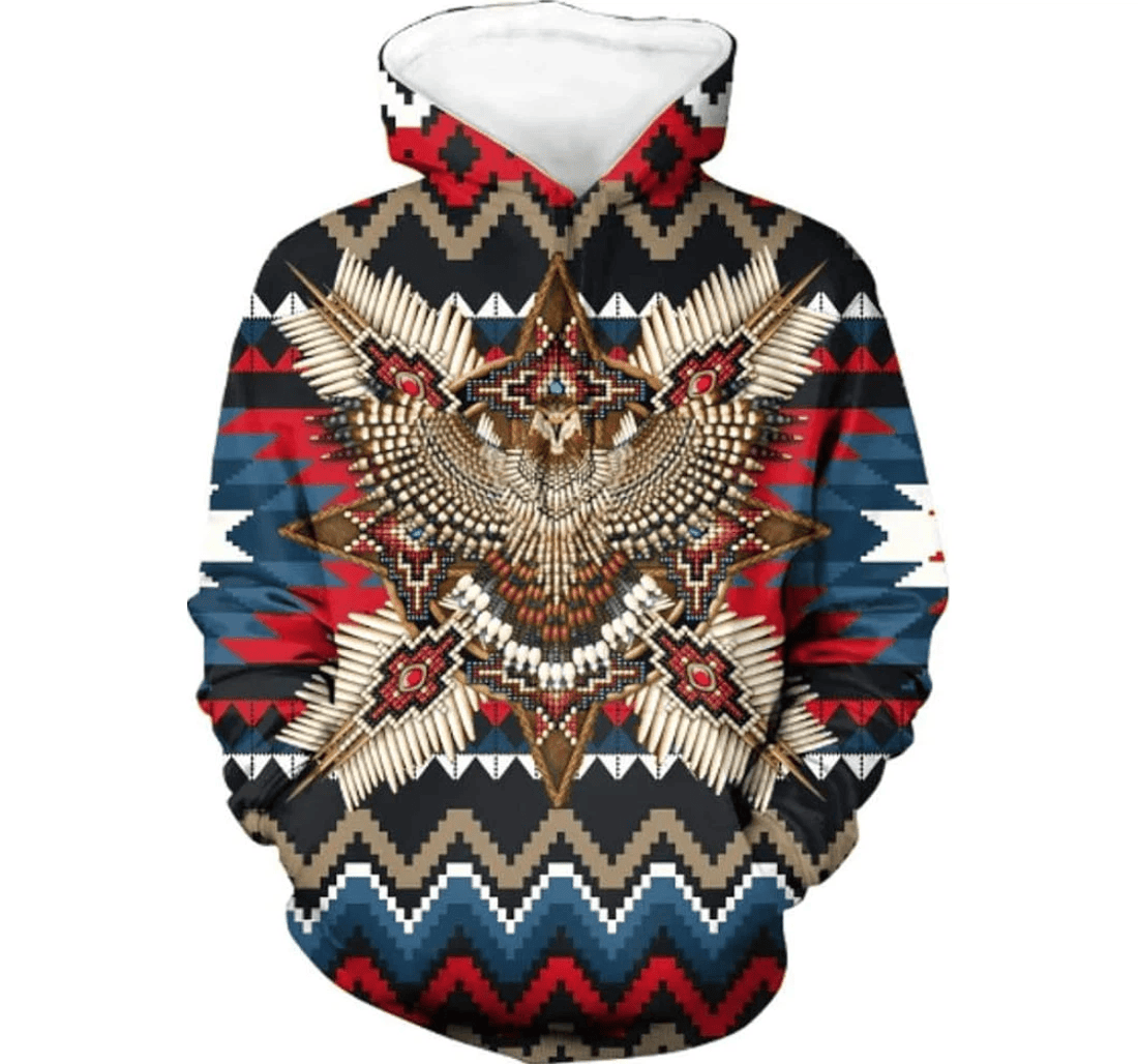 Personalized Eagle Red Mandala - 3D Printed Pullover Hoodie