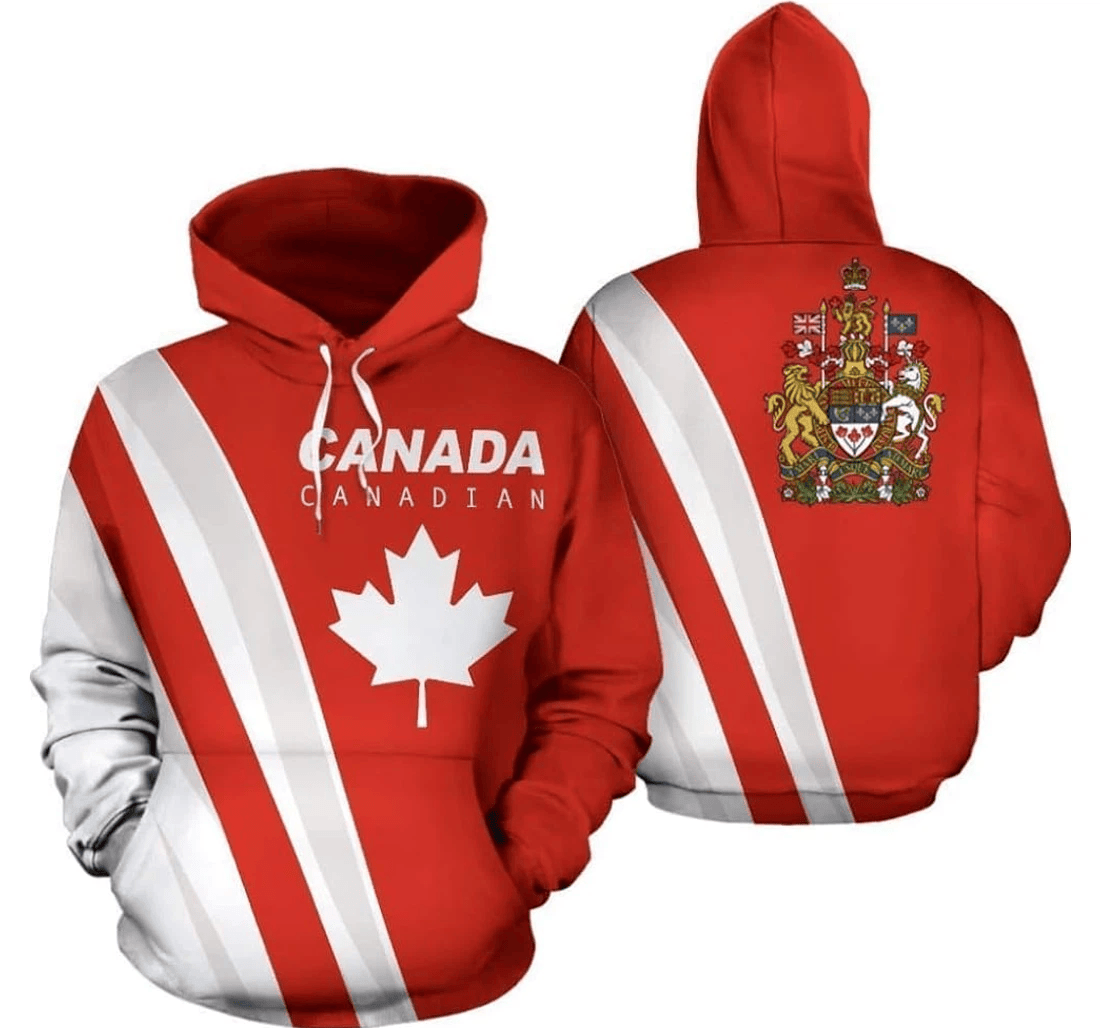 Personalized Red Canada Canadian - 3D Printed Pullover Hoodie