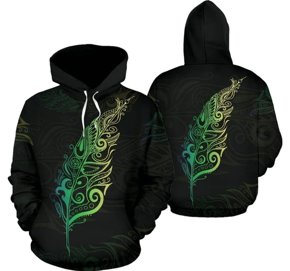 Personalized Light Silver Fern New Zealand - 3D Printed Pullover Hoodie