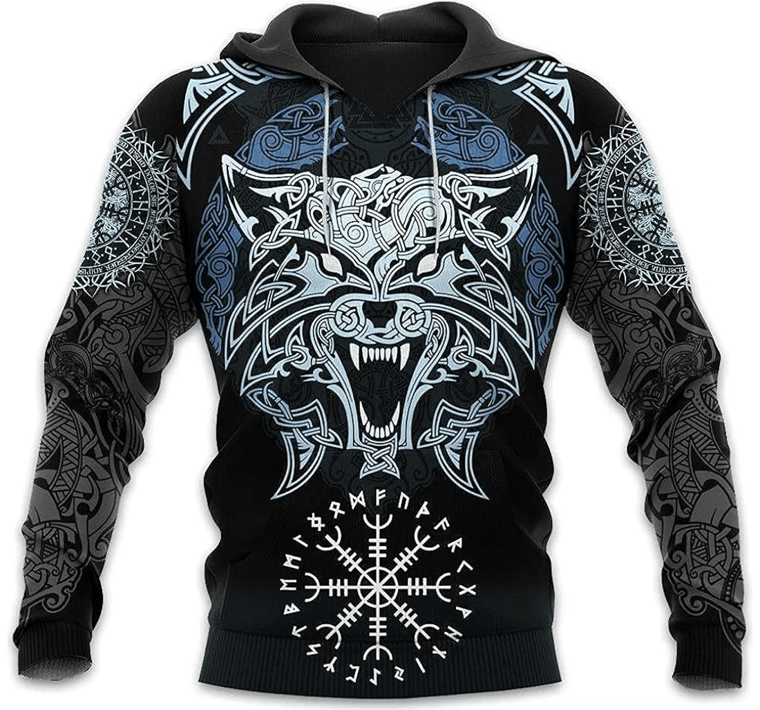 Personalized Viking Wolf Valhalla Medieval Tatoo Sportwear Sportwear Hd - 3D Printed Pullover Hoodie