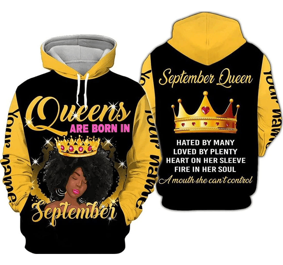 Personalized Name Month Queens Are Born In September Hated By Many - 3D Printed Pullover Hoodie