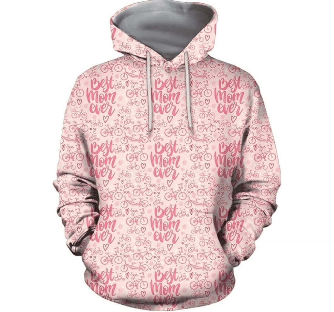 Personalized Pink Best Mom Ever - 3D Printed Pullover Hoodie