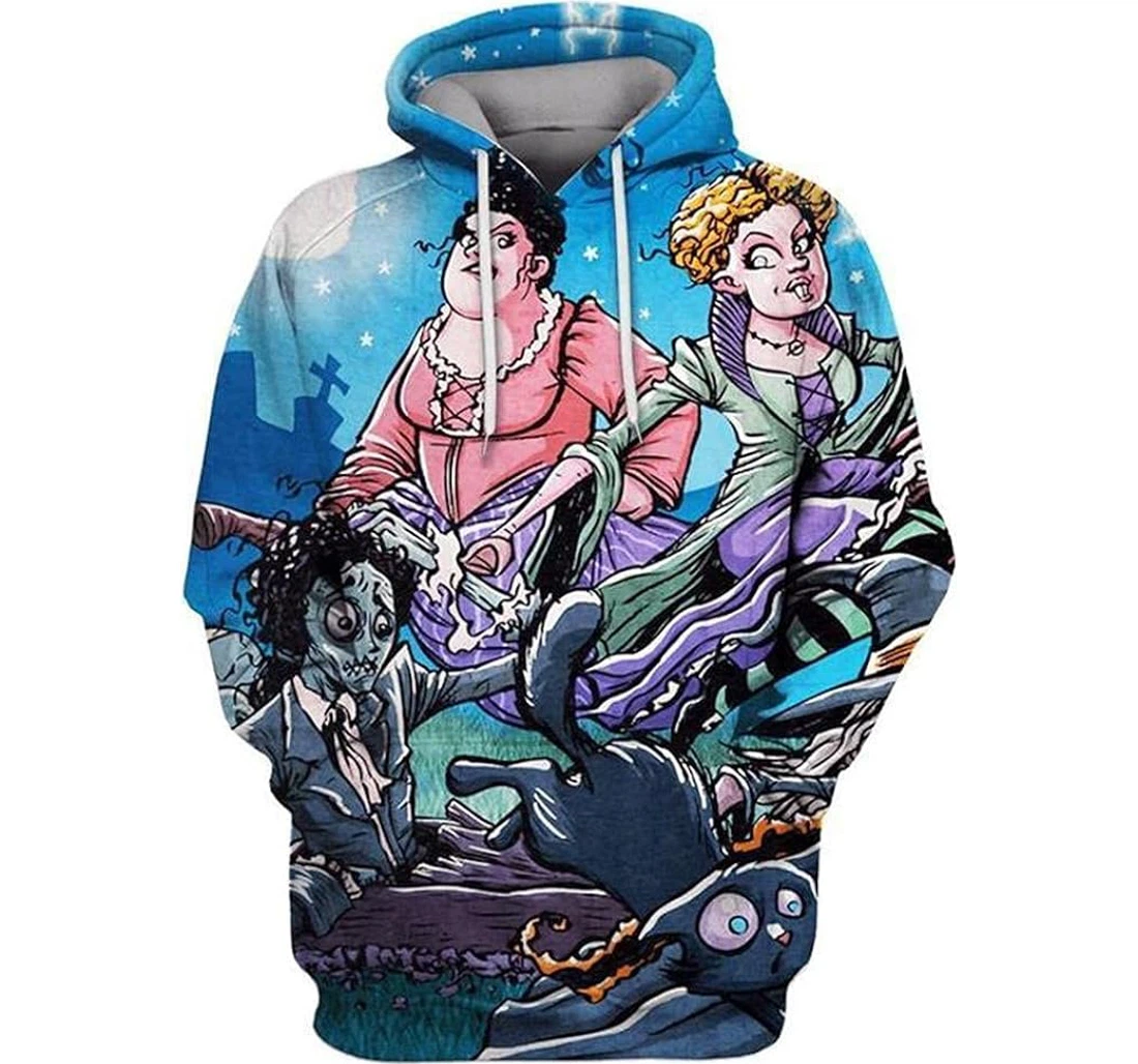 Personalized Hocus Pocus Cartoon Art - 3D Printed Pullover Hoodie