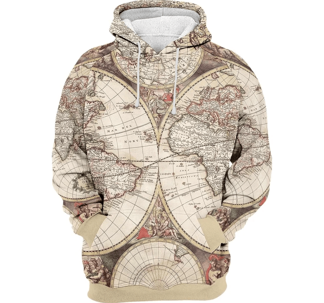Personalized Globus World Map Learning Resources Hawaiian - 3D Printed Pullover Hoodie