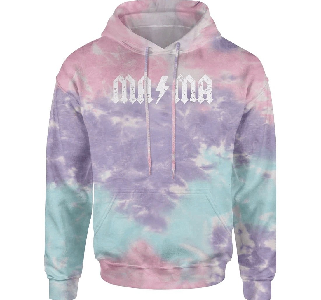 Personalized Mama Lightning Bolt Mother's Day Tie Dye Hawaiian - 3D Printed Pullover Hoodie